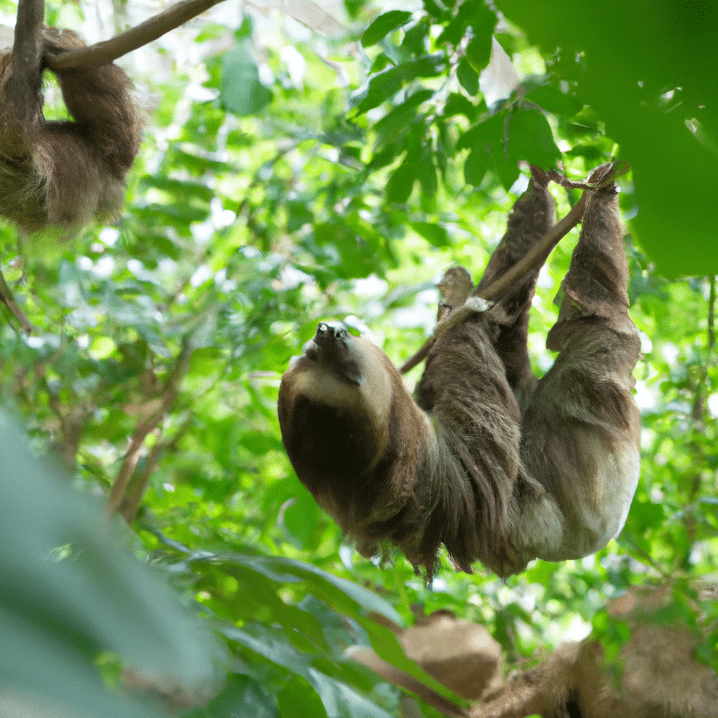 How do sloths survive in the wild despite their slow movement?